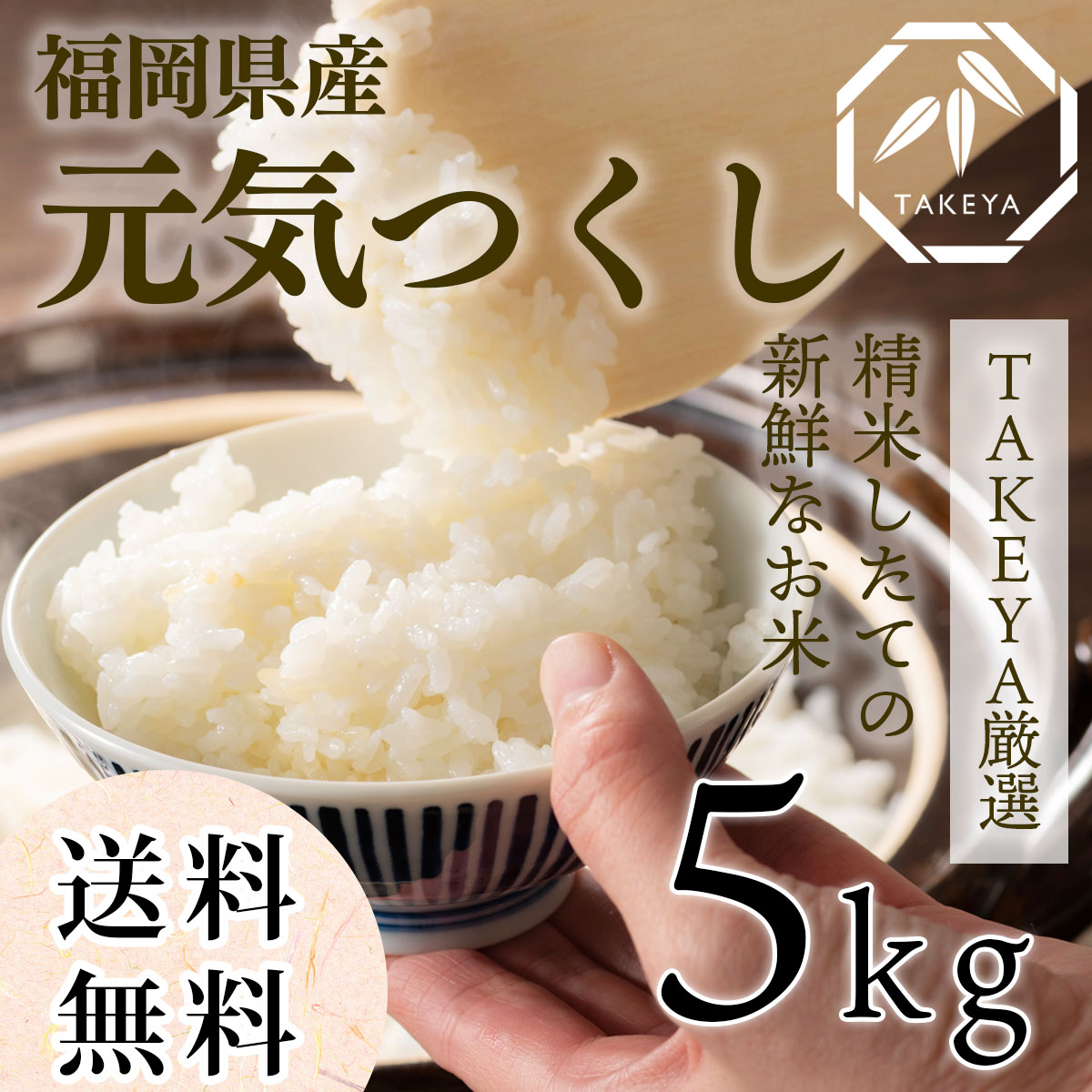 【新米】福岡県産「元気つくし」冷めても、もちもち、おいしい米 5kg -令和7年度産
